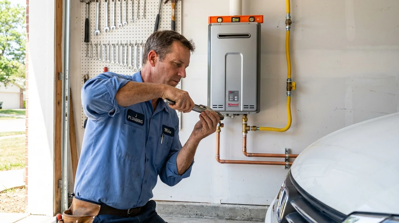 Tankless water heater installation by a Johns Plumbing LLC plumber in Gambier
